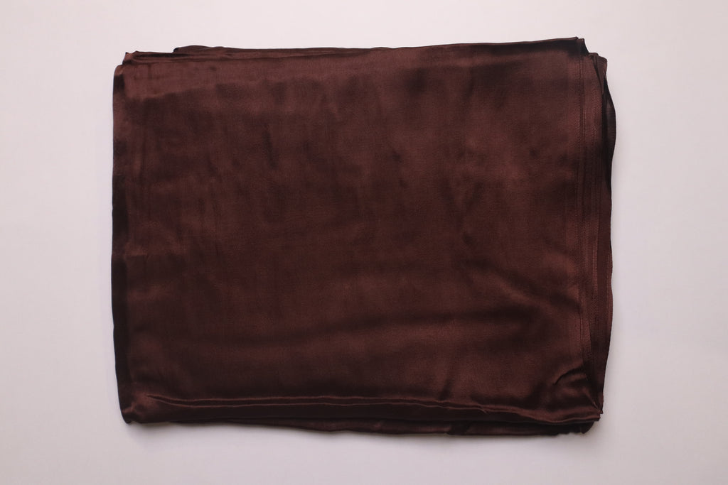 Dark Brown Plain Modal Silk Saree With Lagdi Patta Pallu