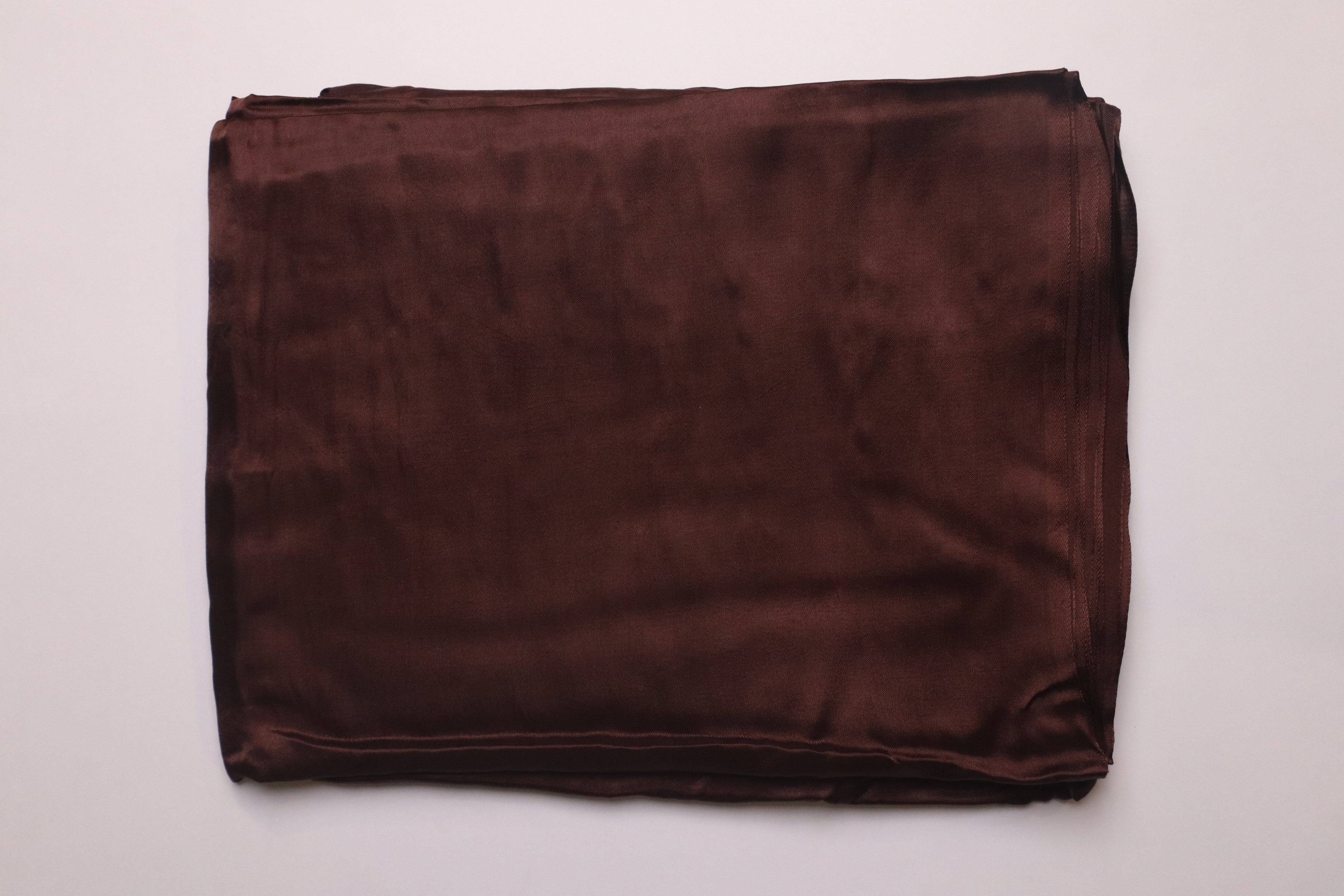 Dark Brown Plain Modal Silk Saree With Lagdi Patta Pallu