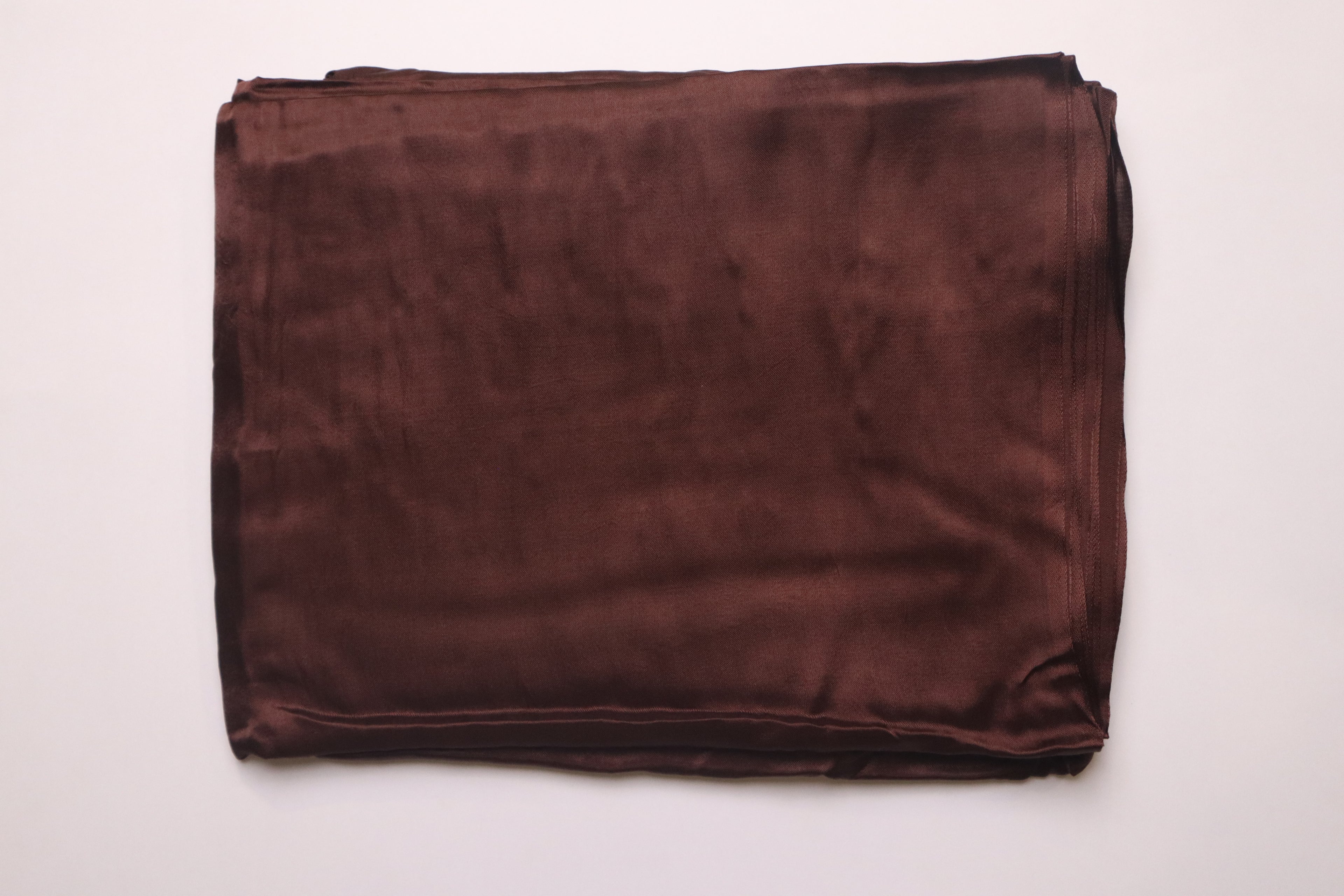Dark Brown Plain Modal Silk Saree With Lagdi Patta Pallu