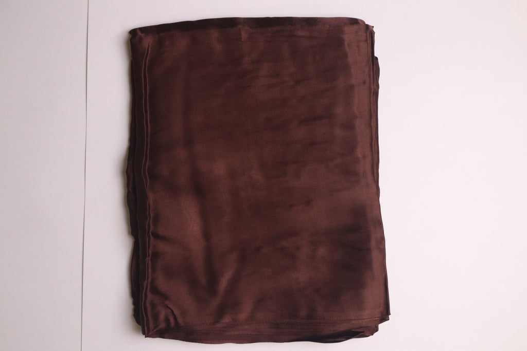 Dark Brown Plain Modal Silk Saree With Lagdi Patta Pallu