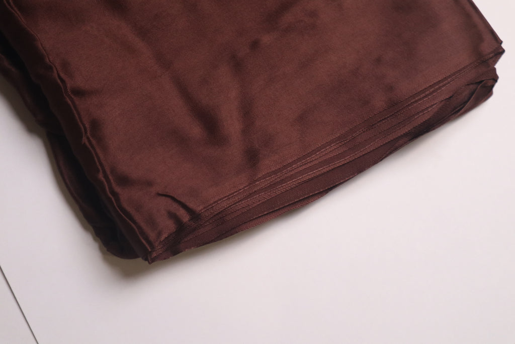 Dark Brown Plain Modal Silk Saree With Lagdi Patta Pallu