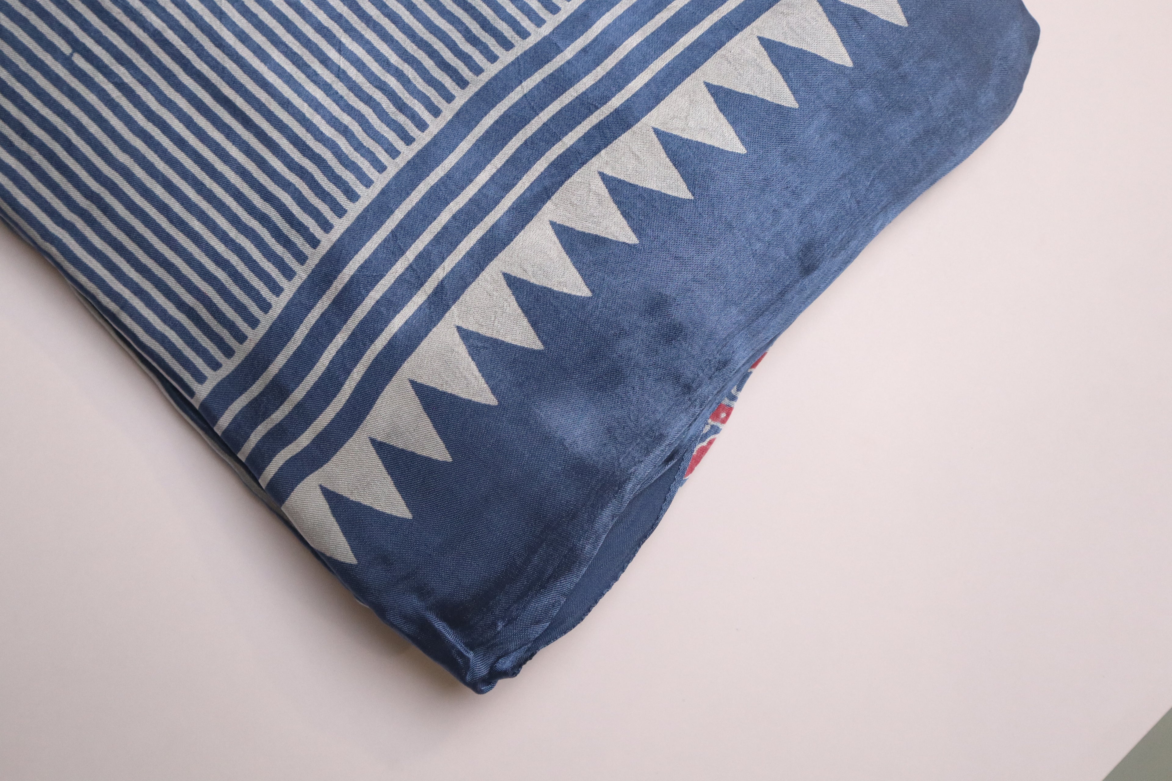 Dark Blue Modal Silk Saree With Stripes And Lagdi Patta Pallu