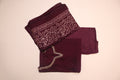 Dark Purple Bandhni Print Semi Silk With Handwork – 3 Piece Set